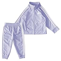 adidas girls Zip Front Classic Tricot Jacket and Joggers Set