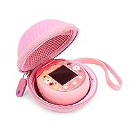 CASEMATIX Pink Carry Case Compatible with Tamagotchi Pix Camera Interactive Virtual Pet, Includes Case Only with Wrist Strap and Carabiner
