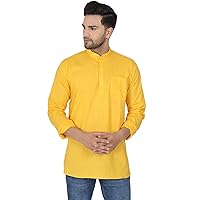 SKAVIJ Cotton Kurta for Men Casual Lightweight Long Sleeve Henley Beach Shirts T Shirts With Pocket