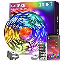 100ft Led Strip Lights RGB Music Sync Color Changing,Bluetooth Led Lights with Smart App Control Remote,Led Lights for Bedroom Room Lighting Flexible Home Décor