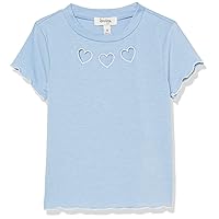 Speechless Girls' Short Sleeve Lettuce Edge Graphic Knit T-Shirt