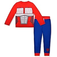 Hasbro Transformers Boys’ Long Sleeve Shirt and Jogger Pants Set for Little Kids - Red/Navy/Yellow/Grey