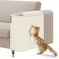 Cat Scratch Sofa Protector,23.6’’L*19.6’’W Cat Scratch Furniture Protector Pad,Cat Scratch Couch Arm Sheild with Natural Sisal for Protecting Couch Sofa Chair Furniture