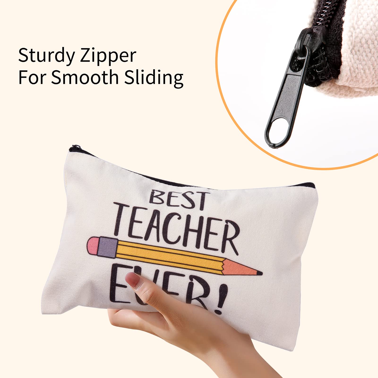 8 PCS Teacher Gifts Makeup Bags Cosmetic Travel Carrying Case Toiletry Pouch with Zipper in 2 Unique Designs, Graduation Teacher Appreciation Gifts