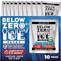 BELOW ZERO Reusable Ice Packs for Lunch Box and Cooler Bags – Patent Pending - Stays Colder Longer, 8+ Hour Cooling Ice Gel Pack - Size 7.5