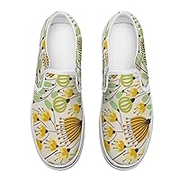 Yellow Flowers(5) Women's Slip on Canvas Non Slip Shoes for Women Skate Sneakers (Slip-On)