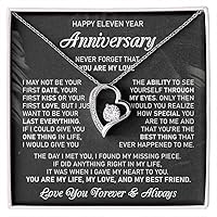 11th Wedding Anniversary Necklace Gift For Wife Steel Anniversary Necklace Gift Eleventh Anniversary Necklace Gift 11 Year Anniversary Necklace Gift For Her Eleven Year Love