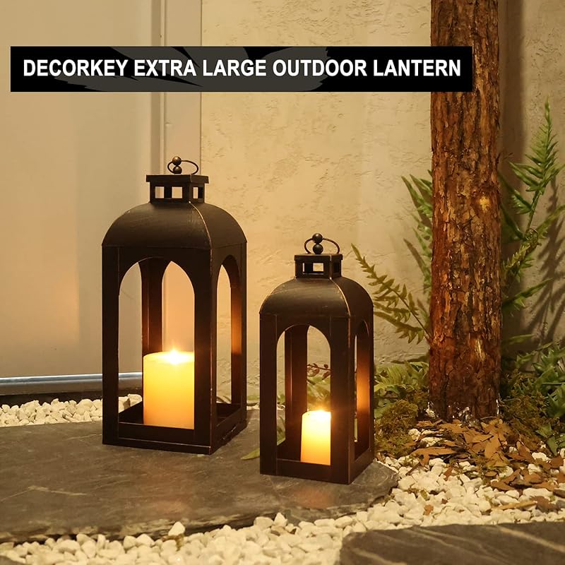 Mua DECORKEY Luxury Lantern Decorative Outdoor & Indoor, Set of 2 ...