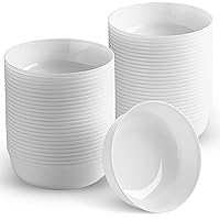 BloominGoods Disposable Plastic Soup Bowls, 50-Pack 14 Oz. Heavyweight Bowls For Party, Wedding Or Event, White