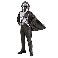STAR WARS The Mandalorian Official Youth Costume - Printed Jumpsuit with Plastic Mask
