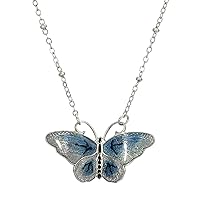 1928 Jewelry Women's Butterfly's Dance Enamel Necklace 16