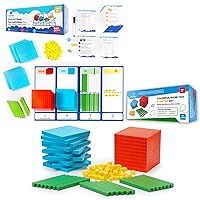 Simply magic 140+1 PCS Colorful Base Ten Blocks & Activities Set & 131 PCS Base Ten Blocks for Math