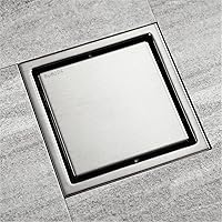 304 Square Stainless Steel Floor Drain, Anti Odor Invisible Shower Drain, Brass Toilet Bathroom Tile Insert Shower Drains Hair Strainer,Brushed Gold (Color : Brushed 110cm)