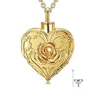 SOULMEET Flower Cremation Jewelry for Ashes, Silver/Gold Sunflower/Butterfly Urn Necklace for Ashes, Cherish Memories Cremation Locket Jewelry
