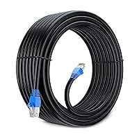 Aurum Cables Cat6 Ethernet Cable for Gaming 150 ft RJ45 550 Mhz, Heavy Duty Waterproof Copper Indoor Outdoor Shielded LAN Cable Direct Burial Zero Lag Network Patch, Compatible with PC Router Modem TV