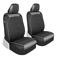 Motor Trend Black Cloth Car Seat Covers for Front Seats – Premium Automotive Bucket Seat Covers, Made for Vehicles with Removable Headrests, Interior Covers for Truck Van SUV, Black Stitched