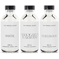 Santal, Mahogany & Teakwood, and Whitewood Fragrance Oils Gift Set - Cold-Air & Ultrasonic Santal Diffuser Oil - Aroma Diffuser Oils Scents for Home - Sandalwood Oil (3x200ml)
