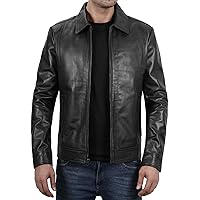 Decrum Black Leather Jacket For Men - Leather Coats For Men | [1103536] Johnwck Black, 2XL
