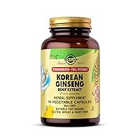 Korean Ginseng Root Extract, 60 Vegetable Capsules - Immune Support - Standardized, Full Potency (SFP) - Non-GMO, Vegan, Gluten Free, Dairy Free, Kosher - 60 Servings