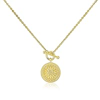 Mary & Jules Women's 925 Sterling Silver Necklace with Sun Pendant, Recycled Silver Sun Chain, Length 45 cm, Silver Chain for Women and Girls