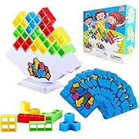 48 PCS Tetra Tower Game Team Tower Game for Kids & Adults Stack Attack Game Adult Tetris Tower,Tetris Balance Game Tetra Tower Stacking Game Adult