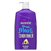 Aussie Miracle Moist with Avocado & Jojoba Oil, Paraben Free Conditioner, 26.2 fl oz
