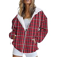 Zip Up Hoodies For Women Loose Casual Oversized Sweatshirts Girls Drawstring Y2K Hoodie with Pocket