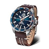 Vostok Europe Men's Watch with Stitched Vintage Leather Strap N1 Rocket Automatic 20 ATM SII NH35A Date
