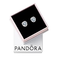 PANDORA March Sea Aqua Blue Eternity Circle Stud Earrings - Sterling Silver Birthstone Earrings with Man-Made Stones for Women - Gift for Her - With Gift Box