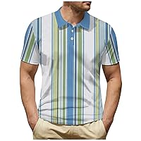 Mens Slim fit Polo Shirts Golf Shirt Casual Sports V Neck Ribbed Collar Short Sleeve Fashion Solid Color Plain