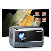 Projector WiFi Bluetooth Mini Portable: HISION 1080P Full HD 4K Support Outdoor Home Theater Movie Video LED Wireless Indoor Electric Focus 13000 Lumen Compatible with Phone TV Stick PC USB HDMI