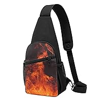 Sling Bag Crossbody for Women Fanny Pack Dancing Fire Chest Bag Daypack for Hiking Travel Waist Bag