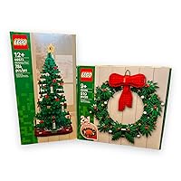 Lego Holiday Bundle, Christmas Tree (40573) and Wreath (40426), 2-in-1 Building Toy Set, Christmas, (1294 Total Pcs)