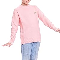 Boys' Girls' 100% Wool Jumper Crewneck Thick Soft Basic Pullover for Girl Boy