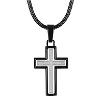 Men's Diamond Cross Pendant Collection Stainless Steel Choice of colors and designs