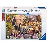 Ravensburger African Animal World 3000 Piece Jigsaw Puzzle for Adults - 17037 - Handcrafted Tooling, Durable Blueboard, Every Piece Fits Together Perfectly