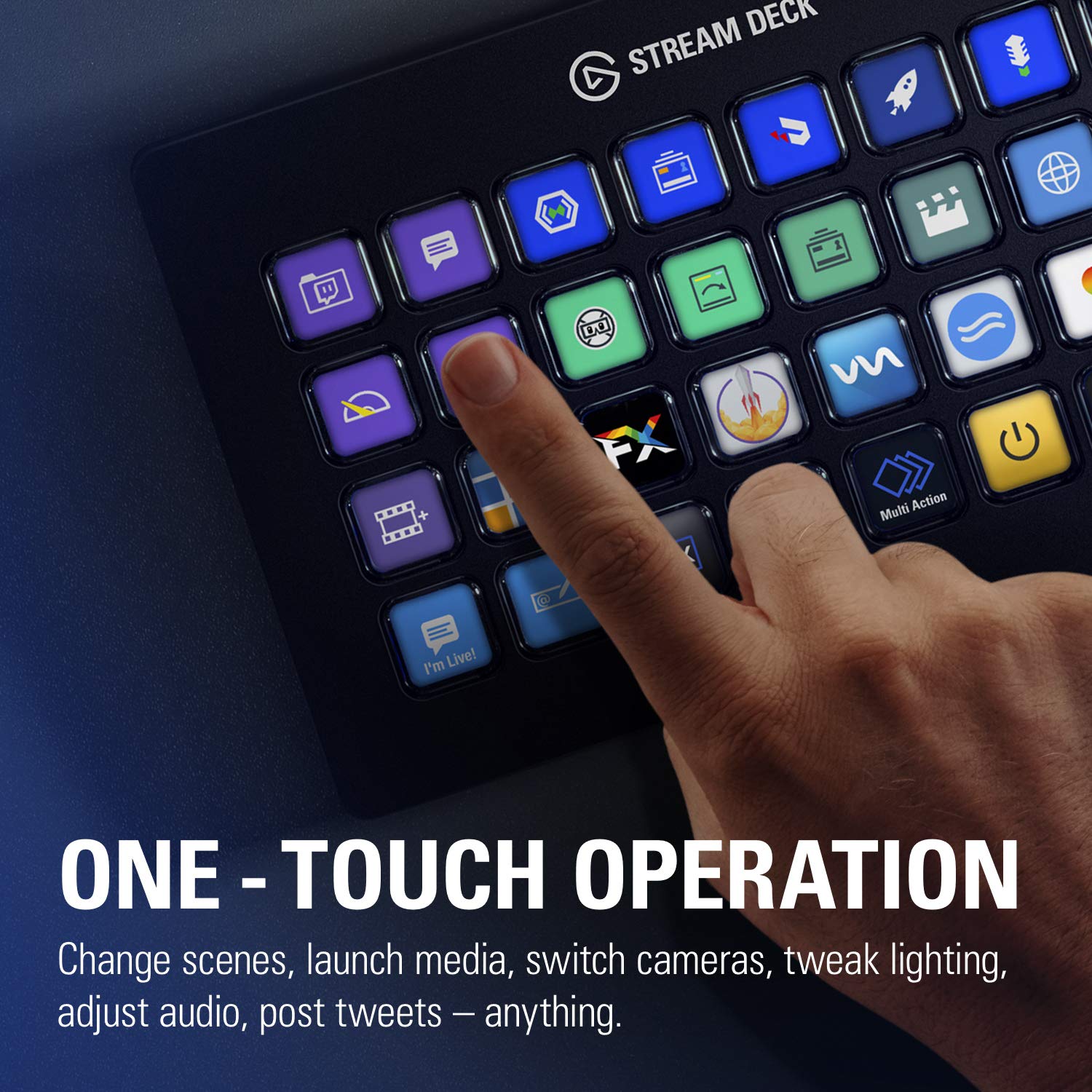 Elgato Stream Deck XL – Advanced Studio Controller, 32 macro keys, trigger actions in apps and software like OBS, Twitch, ​YouTube and more, works with Mac and PC