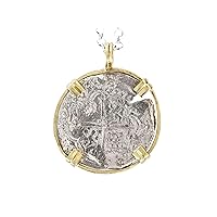 genuine Atocha coin pendant, big treasure coin pendant 18k gold, shipwreck coin necklace, 8 Reale Atocha coin necklace gold unique mens gift