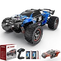 1:18 Scale Brushless RC Car - 60KM/H All Terrain High-Speed & Off-Road Remote Control Car with 2 Rechargeable Batteries Hobby Monster Car 4WD RC Truck Gifts for Kids and Adults, Red (T1)