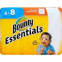 Bounty Essentials Paper Towels, White, 6 Count