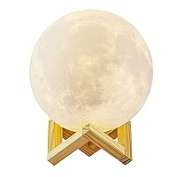 ACED 3D Printing 4.7Inch Moon Light Lamp Baby Night Light Touch Battery Operated LED Moonlight Lamps for Bedrooms Dimmable Color Changing Cool Christmas Gifts for Kid Teens Fathers Day Gifts 