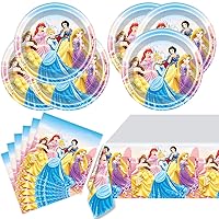 Princess Birthday Party Decorations18 Plates, 20 Napkins and 1 Tablecloth Princess Party Supplies Set for Girl’s