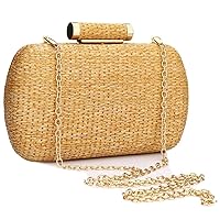 YYW Straw Clutch Purse for Women Wedding Hand-Woved Evening Straw Handbag Party Wedding Summer Beach Bag Wicker clutch