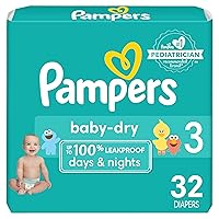 Pampers Baby Dry Diapers - Size 3, 32 Count, Absorbent Disposable Diapers