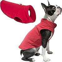Gooby Fleece Vest Dog Sweater - Red, Small - Warm Pullover Fleece Dog Jacket with O-Ring Leash - Winter Small Dog Sweater Coat - Cold Weather Dog Clothes for Small Dogs Boy or Girl