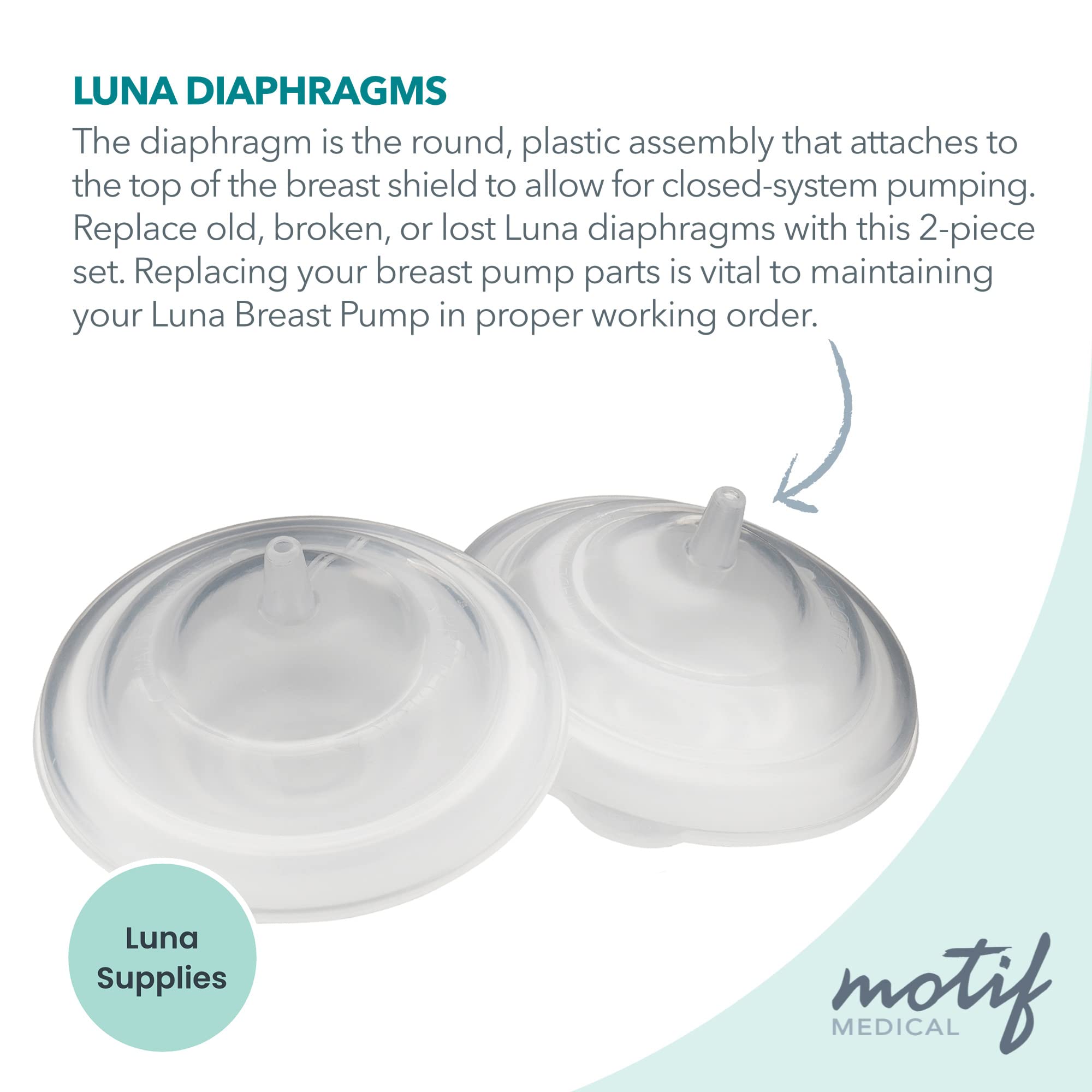 Motif Medical, Set of 2 Luna Diaphragms, Replacement Parts for Luna Breast Pump