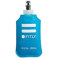 Soft Flask - 8.5 oz (250 ml) - Shrink As You Drink Pocket Soft Water Bottle for Hydration Pack/Running Vest- Folding Water Bottle for Running, Hiking, Cycling - Ski Water Bottles (FLASK250)