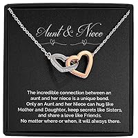 Gift For Niece, Unique Bond Like Sisters Jewelry Message Card Locked Double Double Heart Necklace