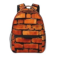 Red Brick Wall Backpack Lightweight Casual Backpacksn Multipurpose Backpack With Laptop Compartmen