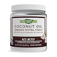 Nature's Way Organic Extra Virgin Coconut Oil, Pure Source of MCTs, Cold-Pressed, 32 Oz.
